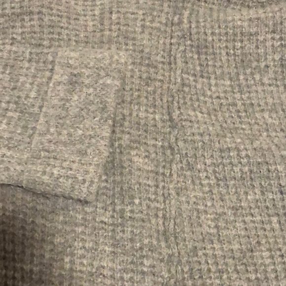 Free People Chunky Oversized Grey Waffle Knit Turtleneck Sweater Wool Cowl Large - Picture 5 of 10